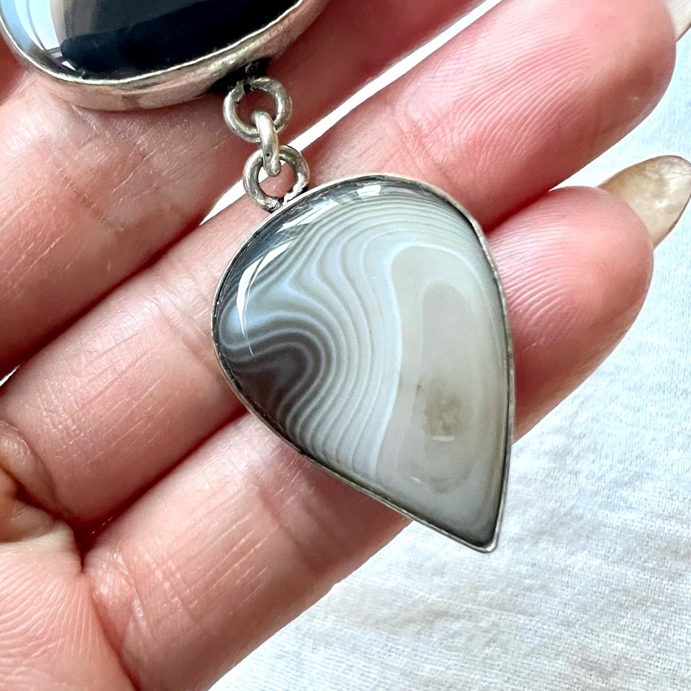 925 Transformational Double Botswana Agate Pendan… - image 4